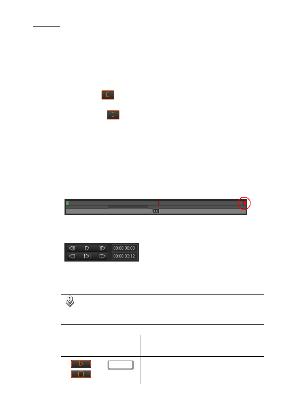 In and out points, Moving points, Nowline outside media bar | 5 transport commands in the clip player, Transport commands in the clip player, P.50), Ransport, Ommands in the, Layer | EVS Xedio Dispatcher Version 4.00 - July 2011 User Manual User Manual | Page 58 / 97