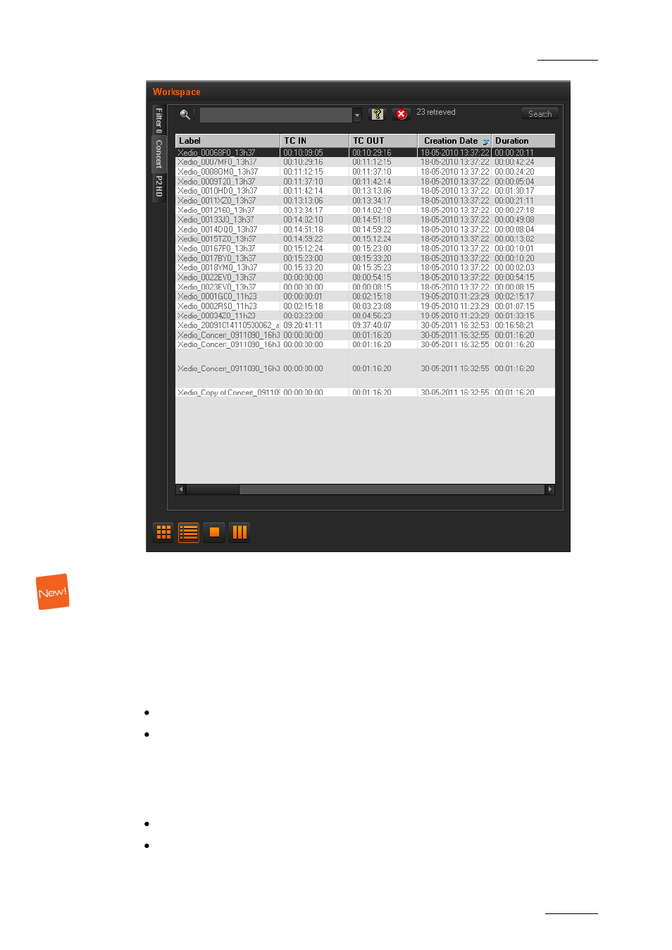 Searching for clips within the list view, Introduction, Earching for | Lips within the | EVS Xedio Dispatcher Version 4.00 - July 2011 User Manual User Manual | Page 69 / 97