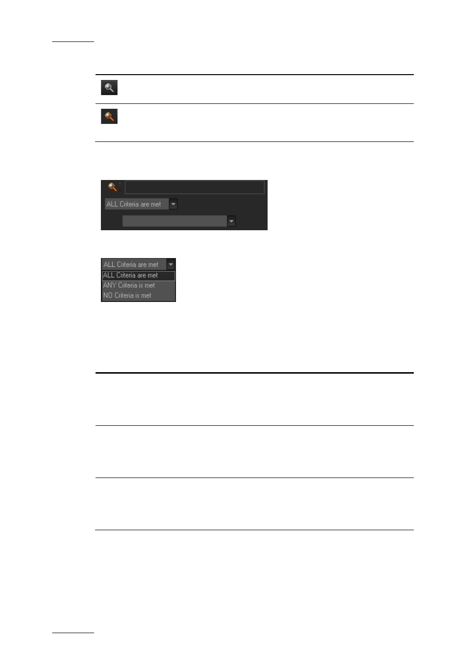 Filter extended area, Criteria combination, Filter fields | EVS Xedio Dispatcher Version 4.00 - July 2011 User Manual User Manual | Page 72 / 97