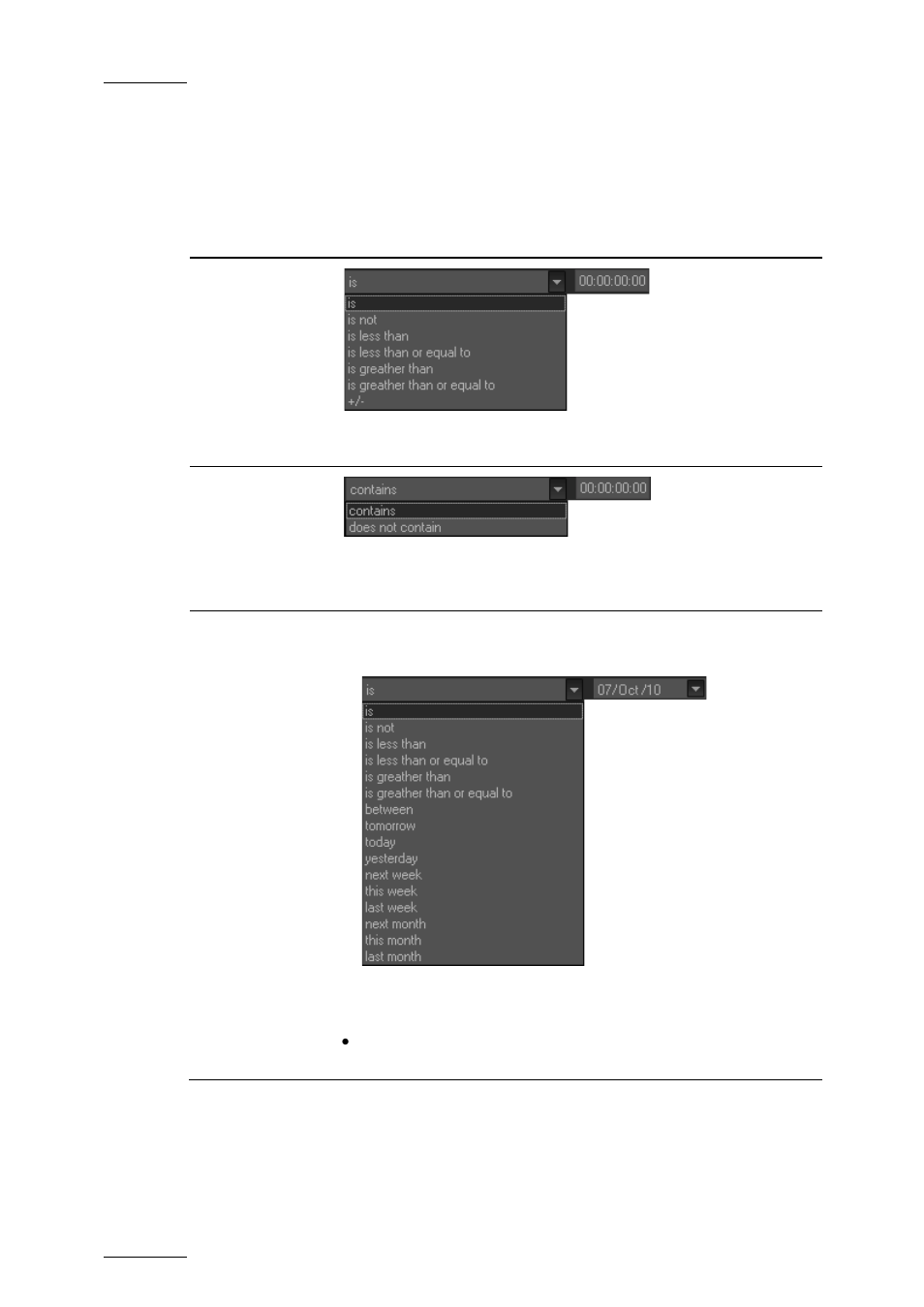 Search fields types | EVS Xedio Dispatcher Version 4.00 - July 2011 User Manual User Manual | Page 74 / 97