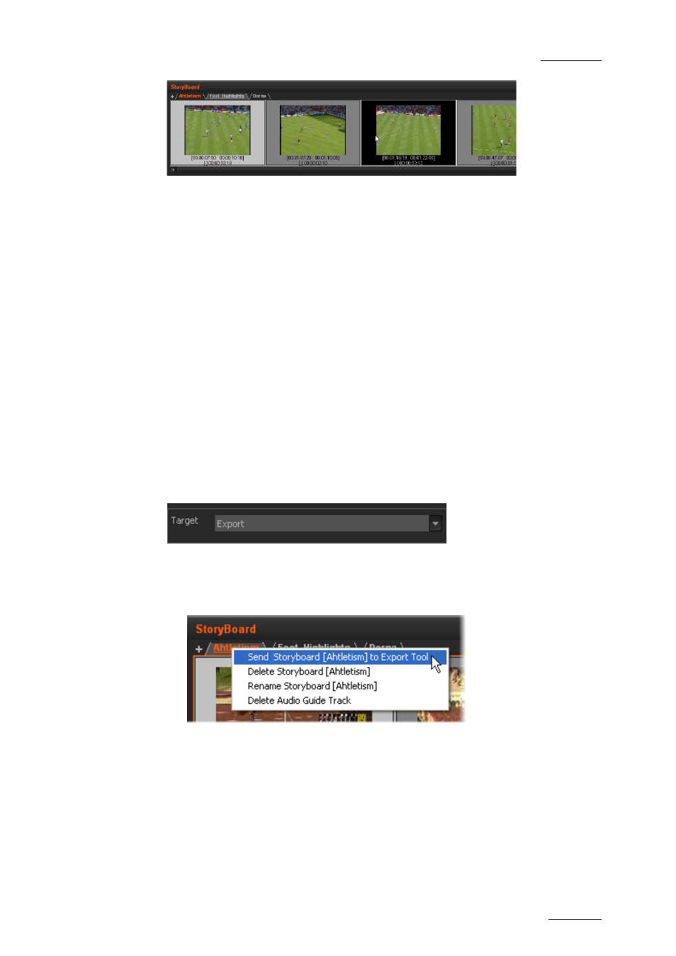 9 exporting the storyboard, 1 introduction, 2 how to export a storyboard | Exporting the storyboard, Introduction, How to export a storyboard, Age 81, Ntroduction, Ow to, Xport a | EVS Xedio Dispatcher Version 4.00 - July 2011 User Manual User Manual | Page 89 / 97