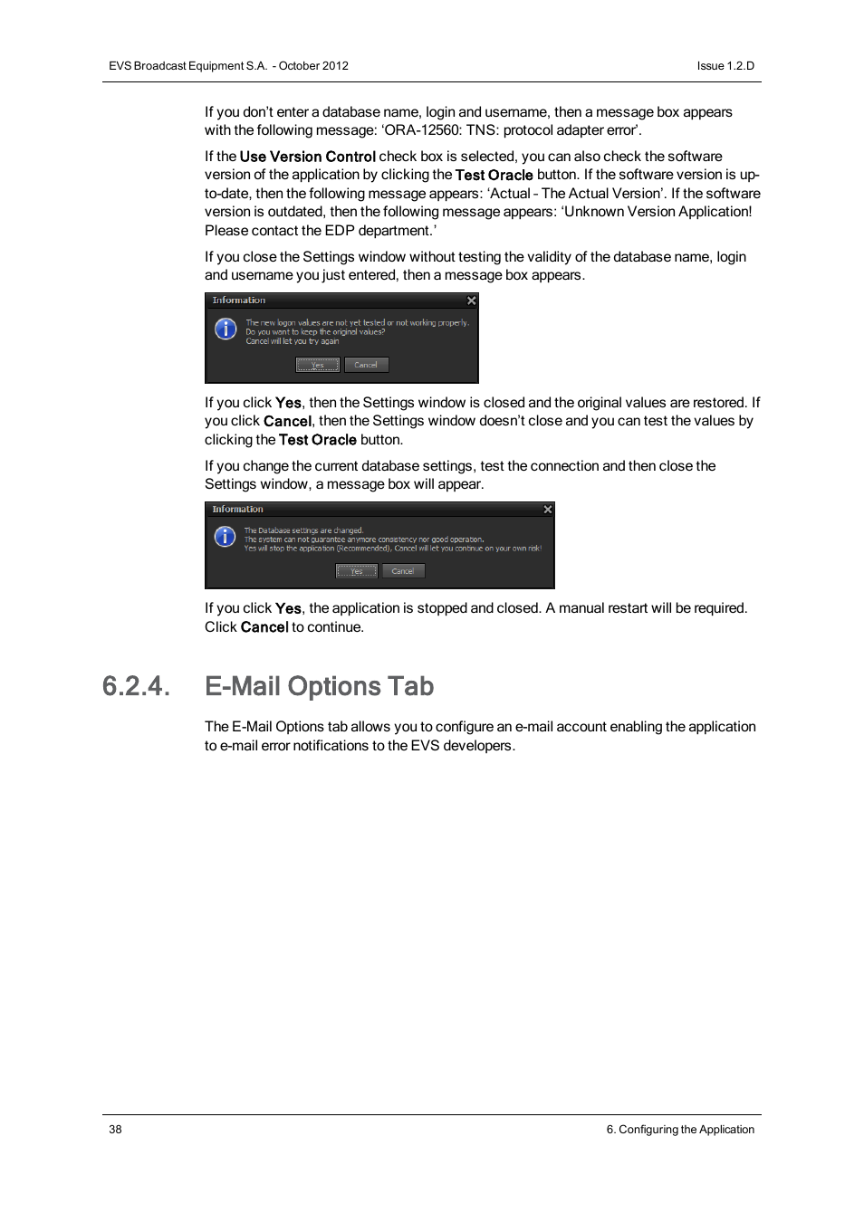 E-mail options tab | EVS IP2Archive MAD Config Version 1.2 - October 2012 User Manual User Manual | Page 43 / 48