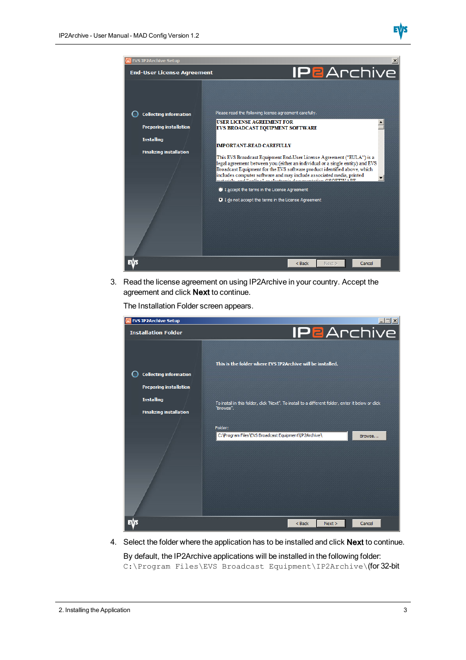 EVS IP2Archive MAD Config Version 1.2 - October 2012 User Manual User Manual | Page 8 / 48