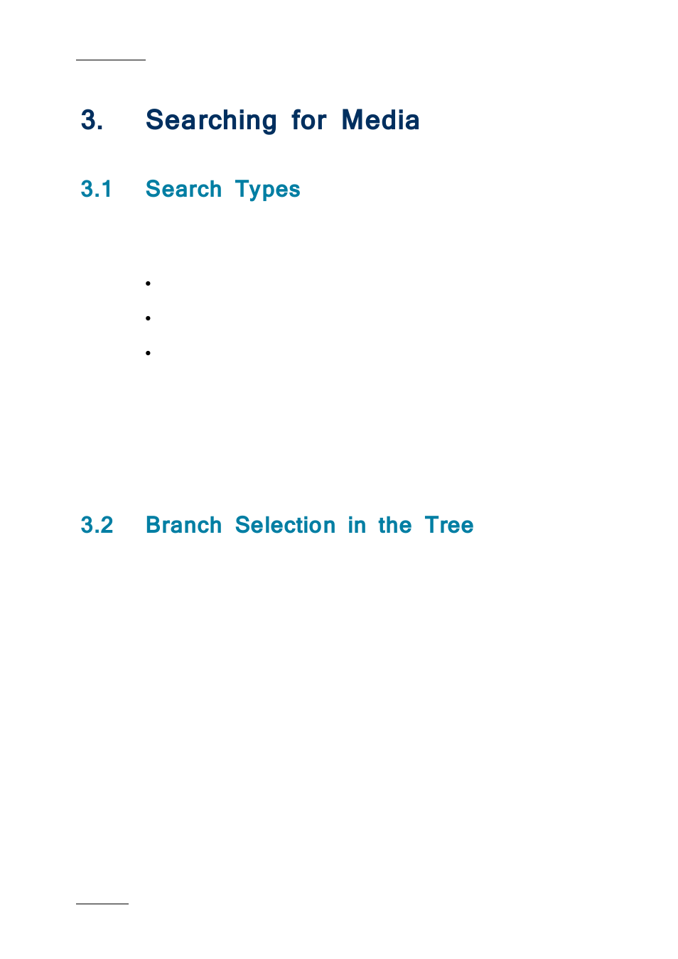 Searching for media, 1 search types, 2 branch selection in the tree | Earching for, Edia, Search types, Branch selection in the tree, 3 ‘searching for media | EVS IPBrowse Version 6.0 - November 2012 User's Manual User Manual | Page 32 / 90