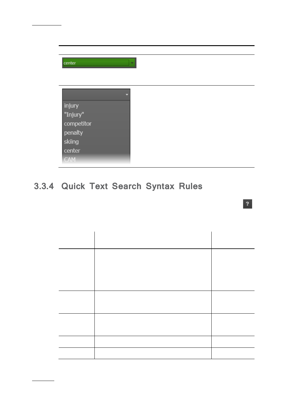 4 quick text search syntax rules, Quick text search syntax rules, N 3.3.4 ‘quick text search syntax rules’ on | Ge 26 | EVS IPBrowse Version 6.0 - November 2012 User's Manual User Manual | Page 34 / 90