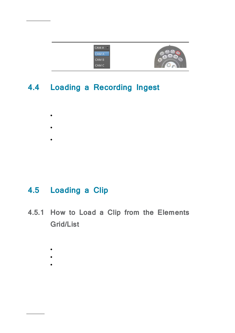 4 loading a recording ingest, 5 loading a clip, 1 how to load a clip from the elements grid/list | Loading a recording ingest, Loading a clip, How to load a clip from the elements grid/list | EVS IPBrowse Version 6.0 - November 2012 User's Manual User Manual | Page 54 / 90