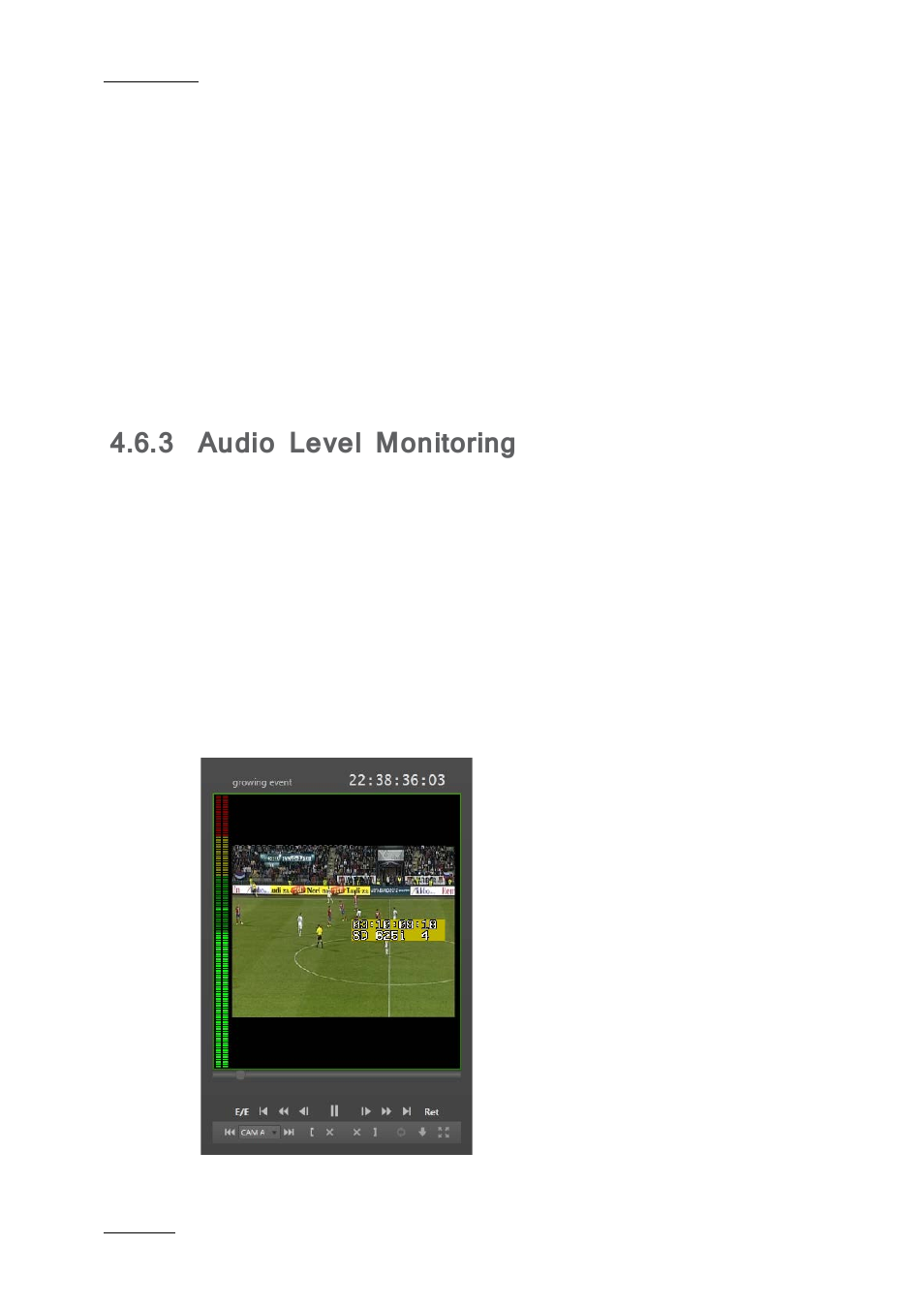 3 audio level monitoring, Audio level monitoring | EVS IPBrowse Version 6.0 - November 2012 User's Manual User Manual | Page 58 / 90