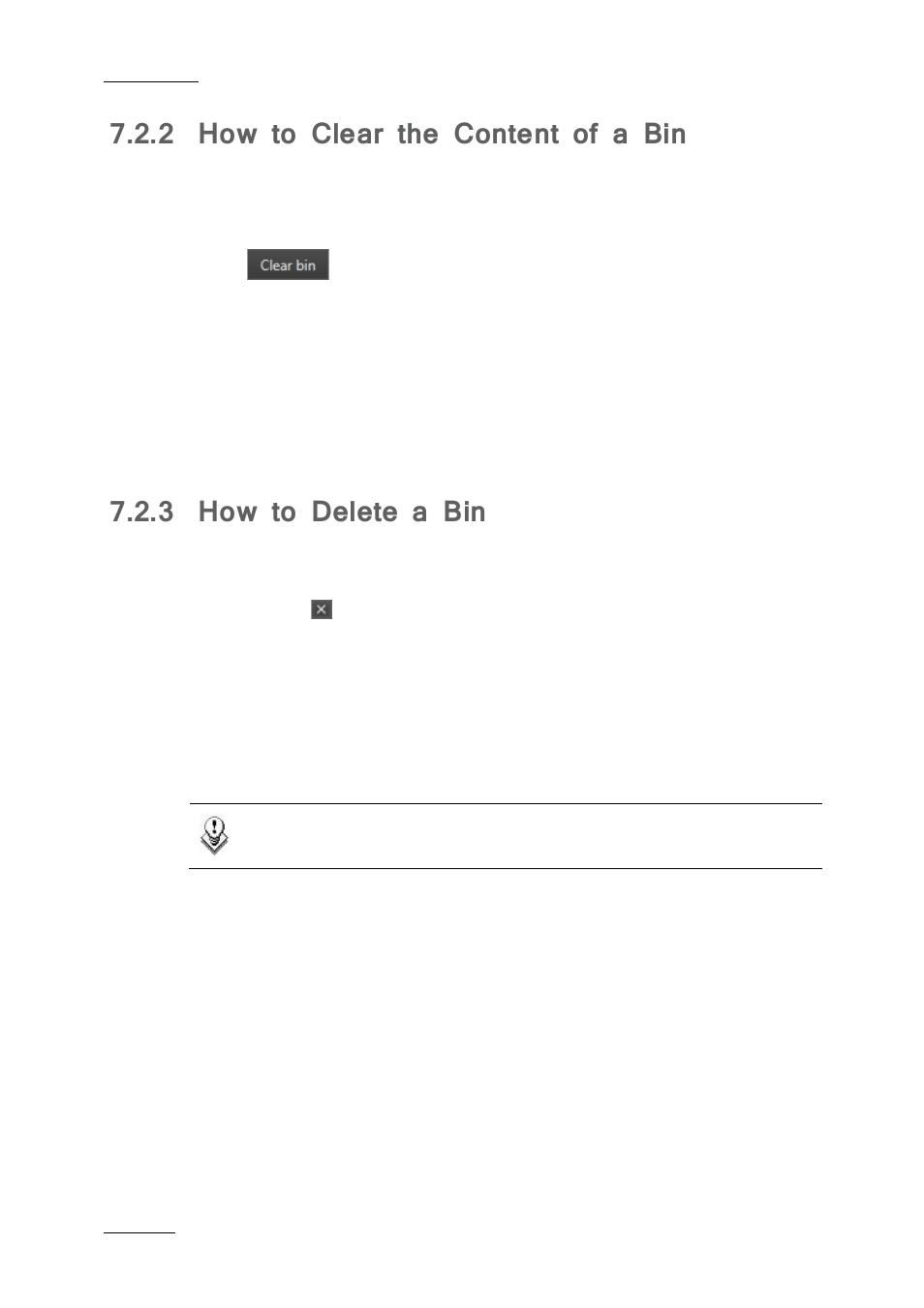 2 how to clear the content of a bin, 3 how to delete a bin, How to clear the content of a bin | How to delete a bin | EVS IPBrowse Version 6.0 - November 2012 User's Manual User Manual | Page 70 / 90