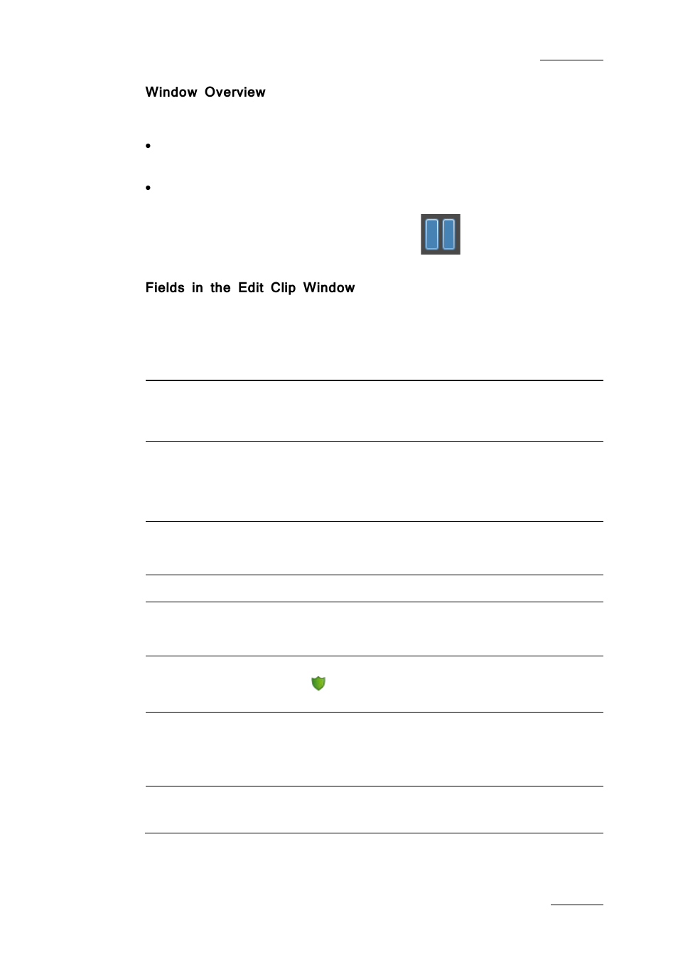 Window overview, Fields in the edit clip window | EVS IPBrowse Version 6.0 - November 2012 User's Manual User Manual | Page 75 / 90