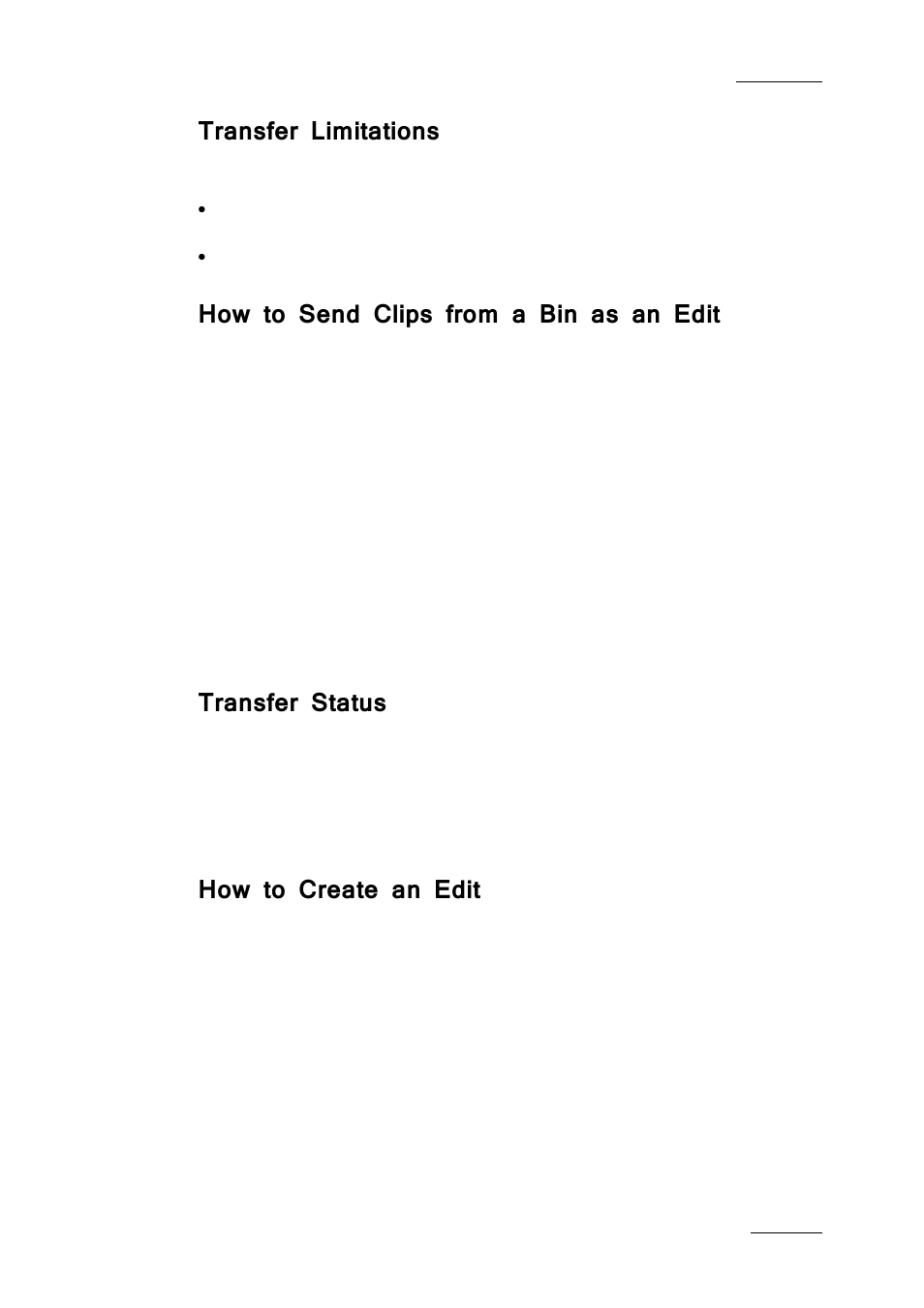 Transfer limitations, How to send clips from a bin as an edit, Transfer status | How to create an edit | EVS IPBrowse Version 6.0 - November 2012 User's Manual User Manual | Page 81 / 90