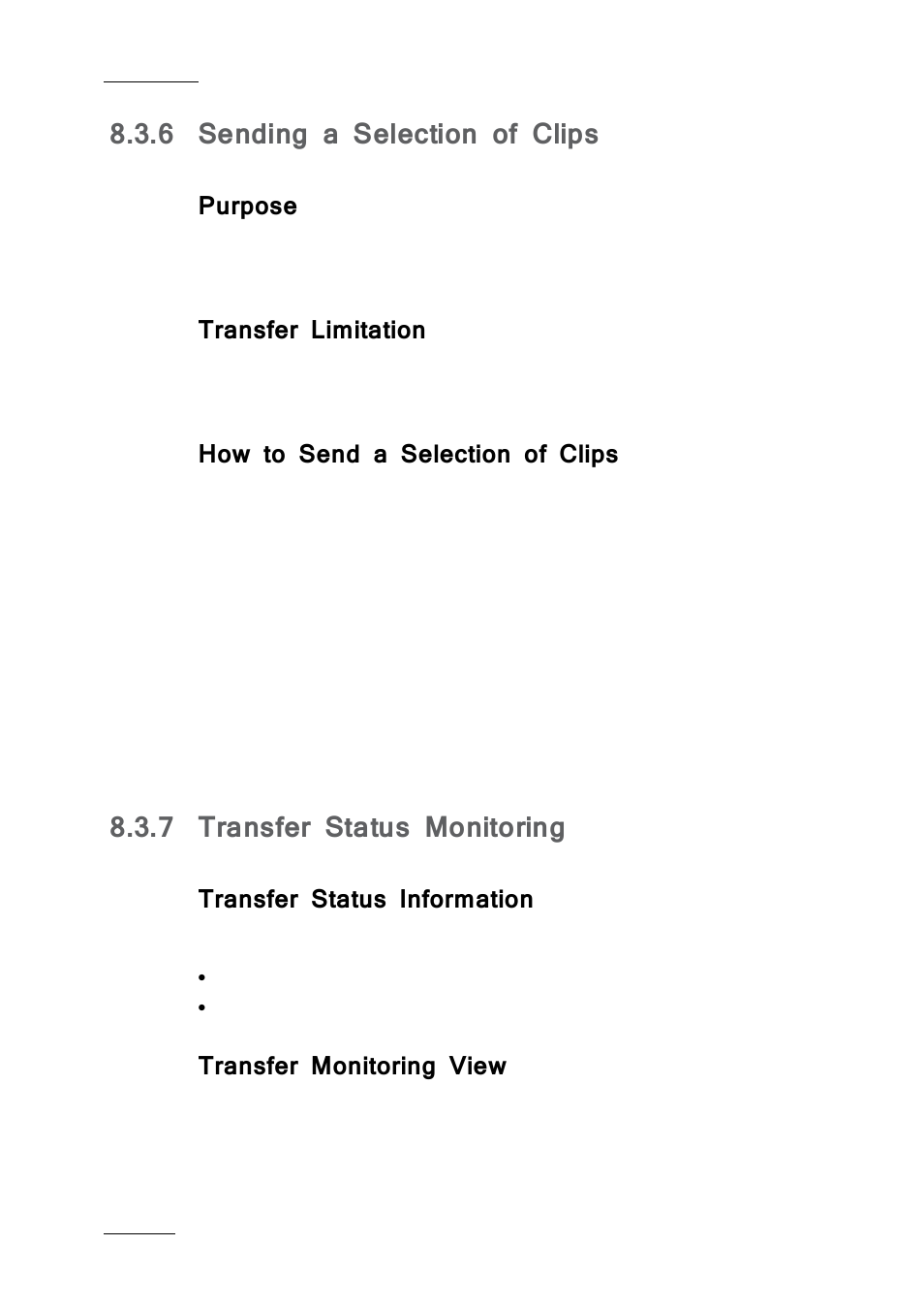 6 sending a selection of clips, Purpose, Transfer limitation | How to send a selection of clips, 7 transfer status monitoring, Transfer status information, Transfer monitoring view, Sending a selection of clips, Transfer status monitoring, 7 ‘transfer status monitoring | EVS IPBrowse Version 6.0 - November 2012 User's Manual User Manual | Page 82 / 90