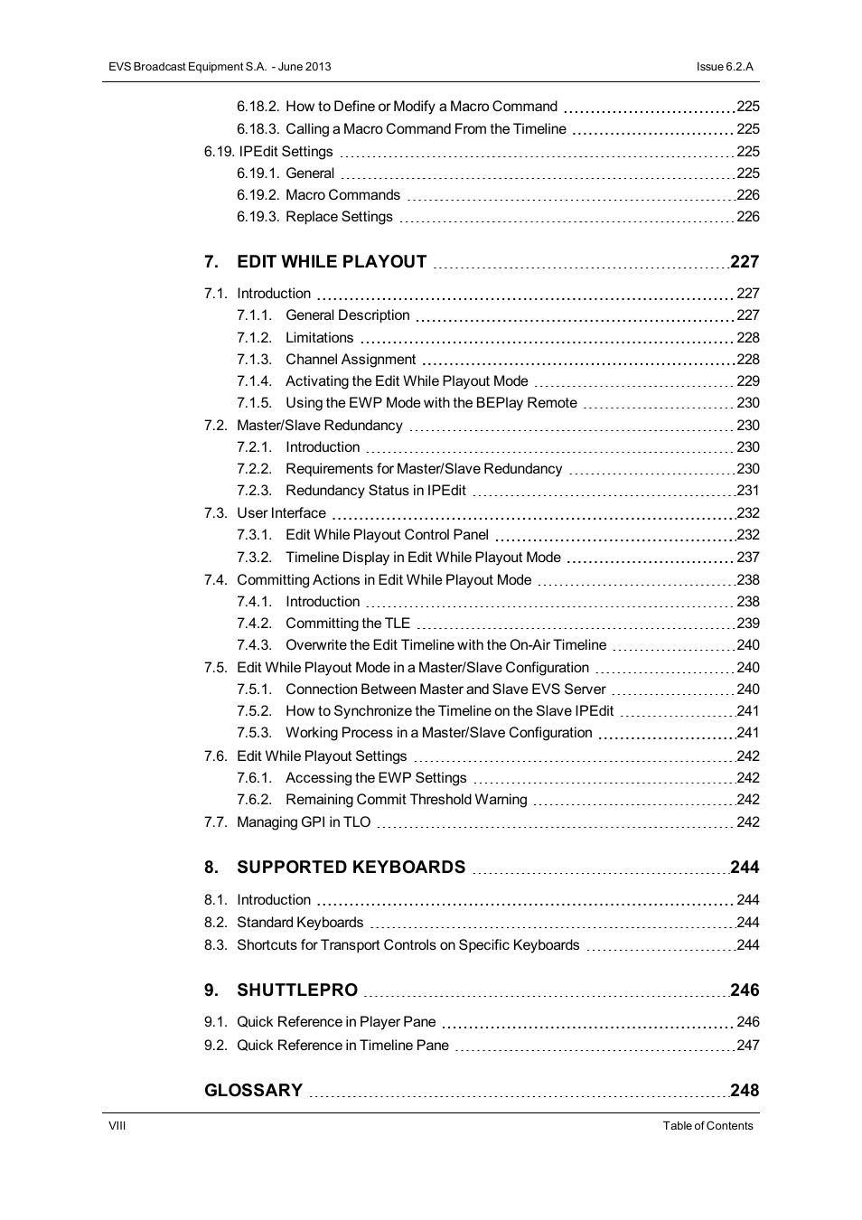 EVS IPDirector Version 6.2 - June 2013 IPEDIT User Manual User Manual | Page 10 / 264