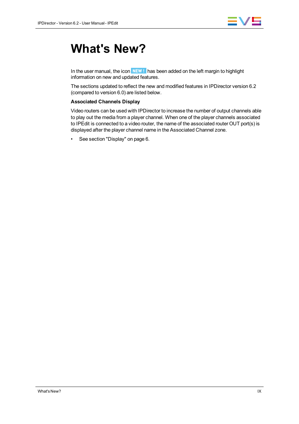 What's new | EVS IPDirector Version 6.2 - June 2013 IPEDIT User Manual User Manual | Page 11 / 264