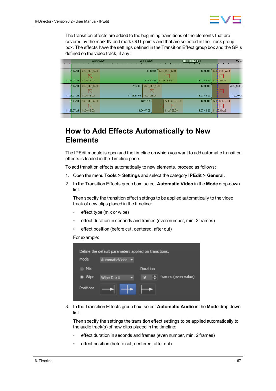 How to add effects automatically to new elements | EVS IPDirector Version 6.2 - June 2013 IPEDIT User Manual User Manual | Page 179 / 264