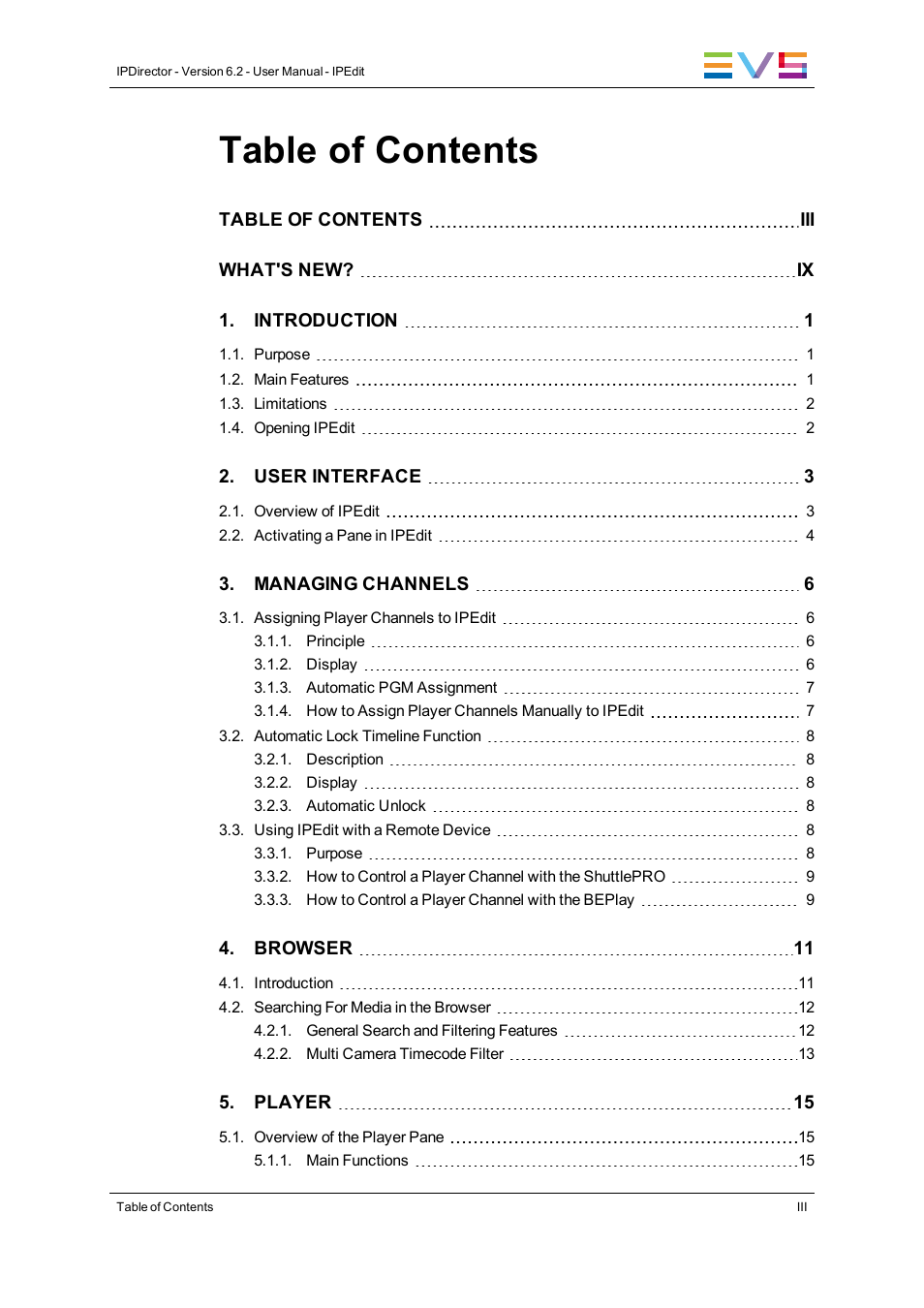 EVS IPDirector Version 6.2 - June 2013 IPEDIT User Manual User Manual | Page 5 / 264