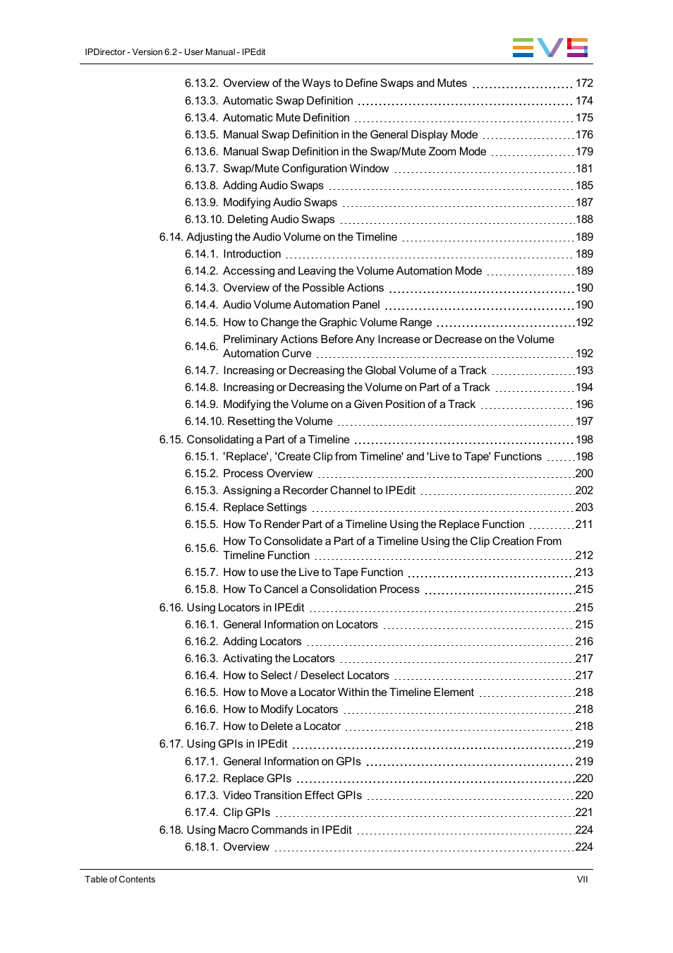 EVS IPDirector Version 6.2 - June 2013 IPEDIT User Manual User Manual | Page 9 / 264