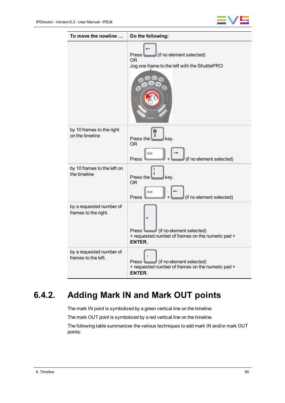 Adding mark in and mark out points | EVS IPDirector Version 6.2 - June 2013 IPEDIT User Manual User Manual | Page 97 / 264