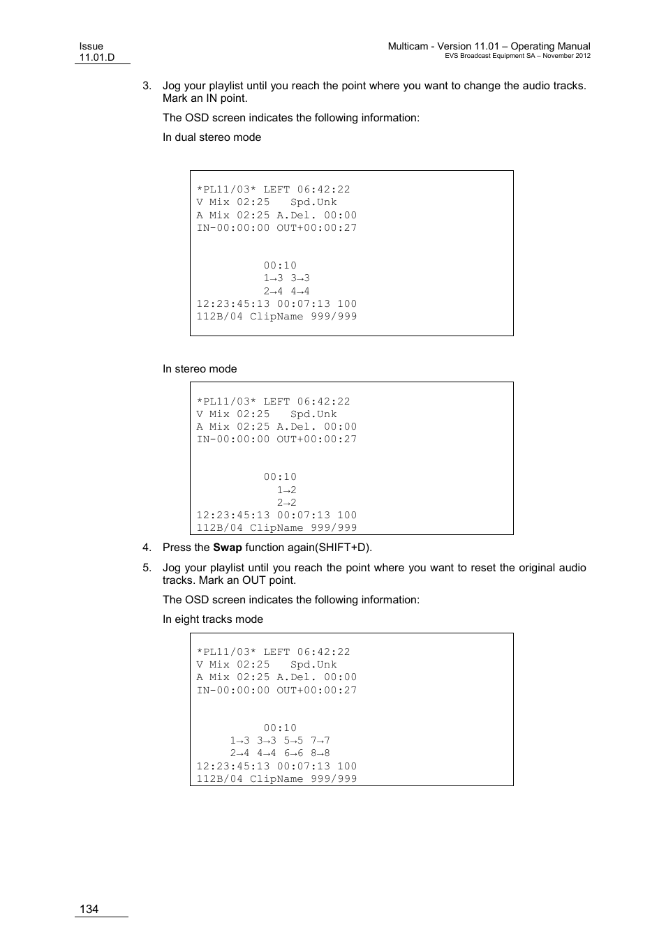 EVS XT3 MulticamLSM Version 11.01 - November 2012 Operation Manual User Manual | Page 144 / 209