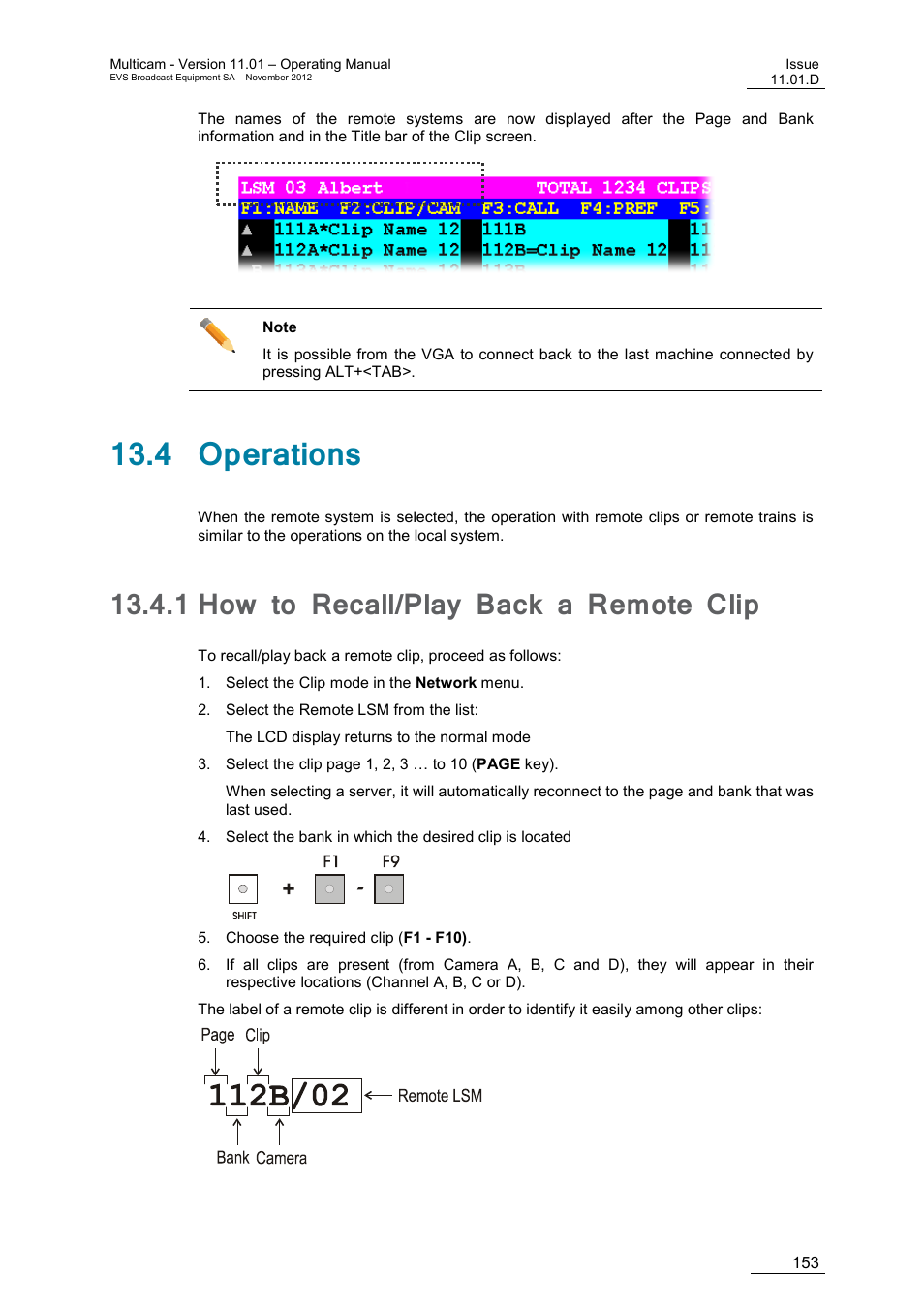 4 operations, 1 how to recall/play back a remote clip, How to recall/play back a remote clip | EVS XT3 MulticamLSM Version 11.01 - November 2012 Operation Manual User Manual | Page 163 / 209