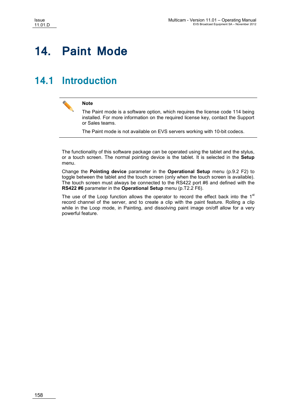 Paint mode, 1 introduction, Aint | EVS XT3 MulticamLSM Version 11.01 - November 2012 Operation Manual User Manual | Page 168 / 209