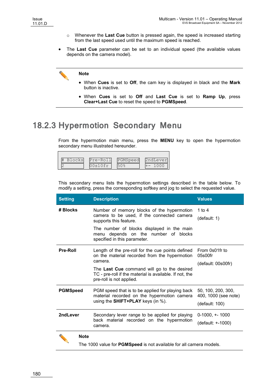 3 hypermotion secondary menu, Hypermotion secondary menu | EVS XT3 MulticamLSM Version 11.01 - November 2012 Operation Manual User Manual | Page 190 / 209