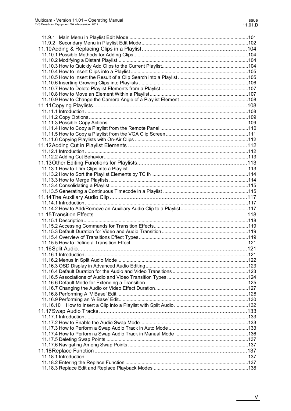 EVS XT3 MulticamLSM Version 11.01 - November 2012 Operation Manual User Manual | Page 7 / 209