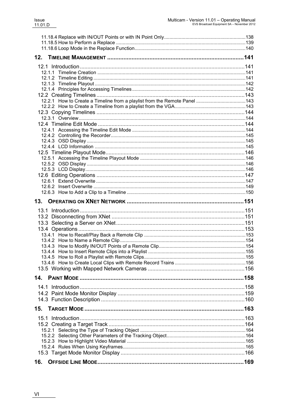 EVS XT3 MulticamLSM Version 11.01 - November 2012 Operation Manual User Manual | Page 8 / 209