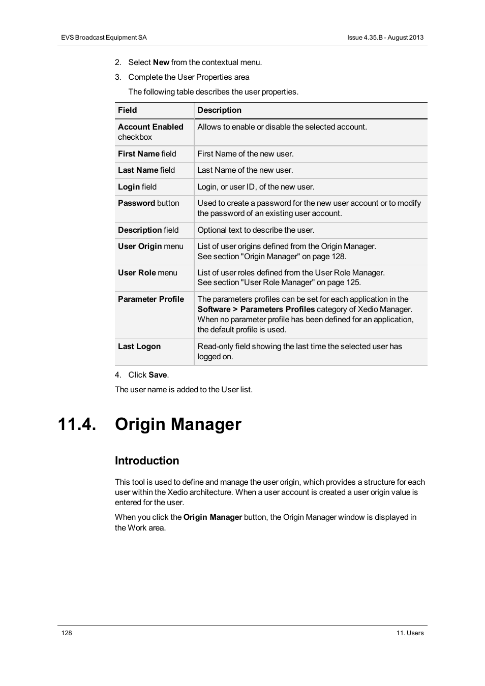 Origin manager, Introduction | EVS XEDIO Manager Version 4.35 - August 2013 User Manual User Manual | Page 138 / 142