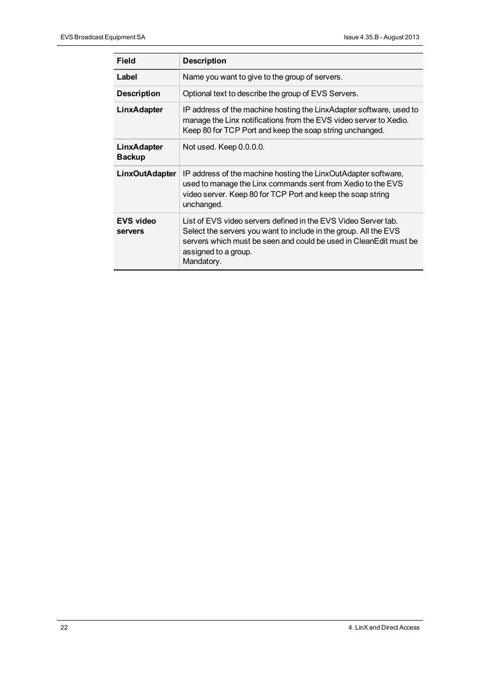 EVS XEDIO Manager Version 4.35 - August 2013 User Manual User Manual | Page 32 / 142