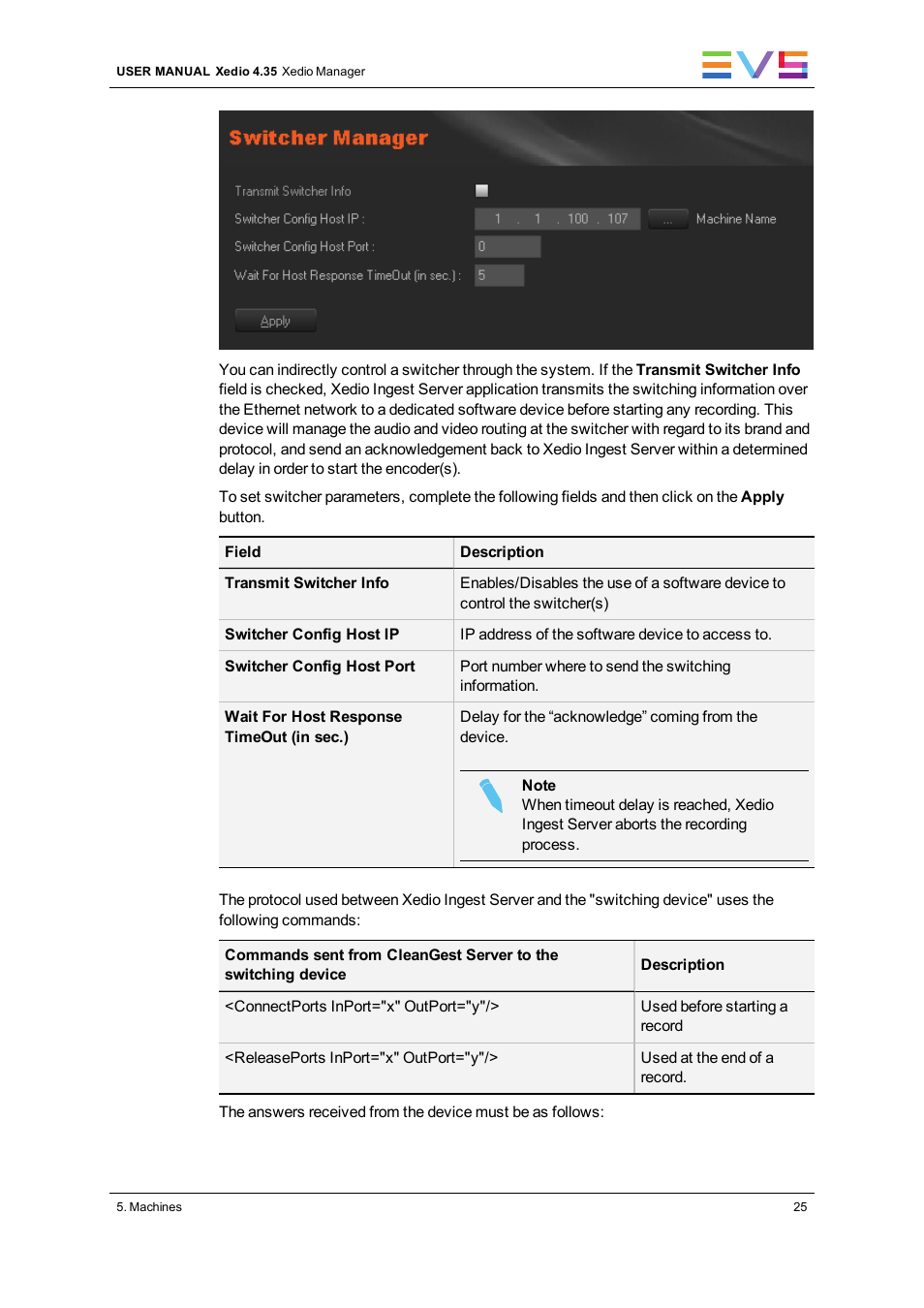 EVS XEDIO Manager Version 4.35 - August 2013 User Manual User Manual | Page 35 / 142