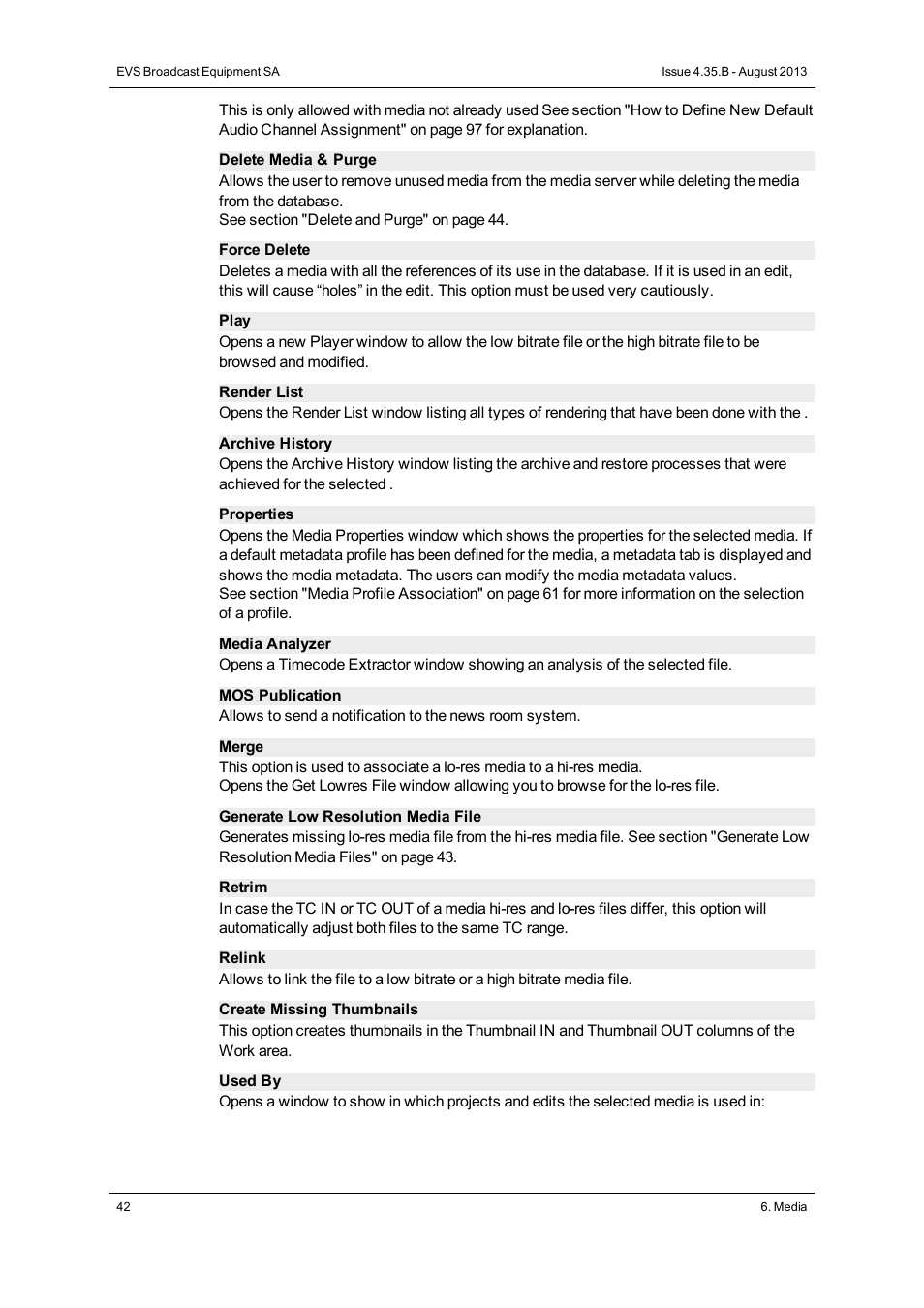 EVS XEDIO Manager Version 4.35 - August 2013 User Manual User Manual | Page 52 / 142