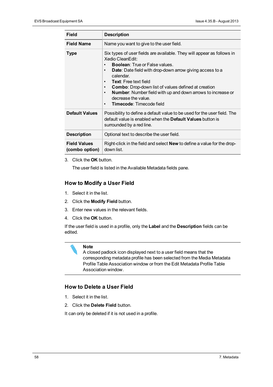 EVS XEDIO Manager Version 4.35 - August 2013 User Manual User Manual | Page 68 / 142
