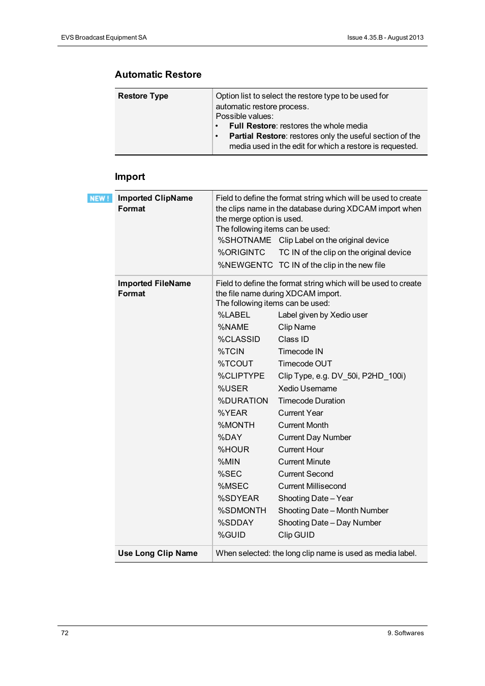 EVS XEDIO Manager Version 4.35 - August 2013 User Manual User Manual | Page 82 / 142