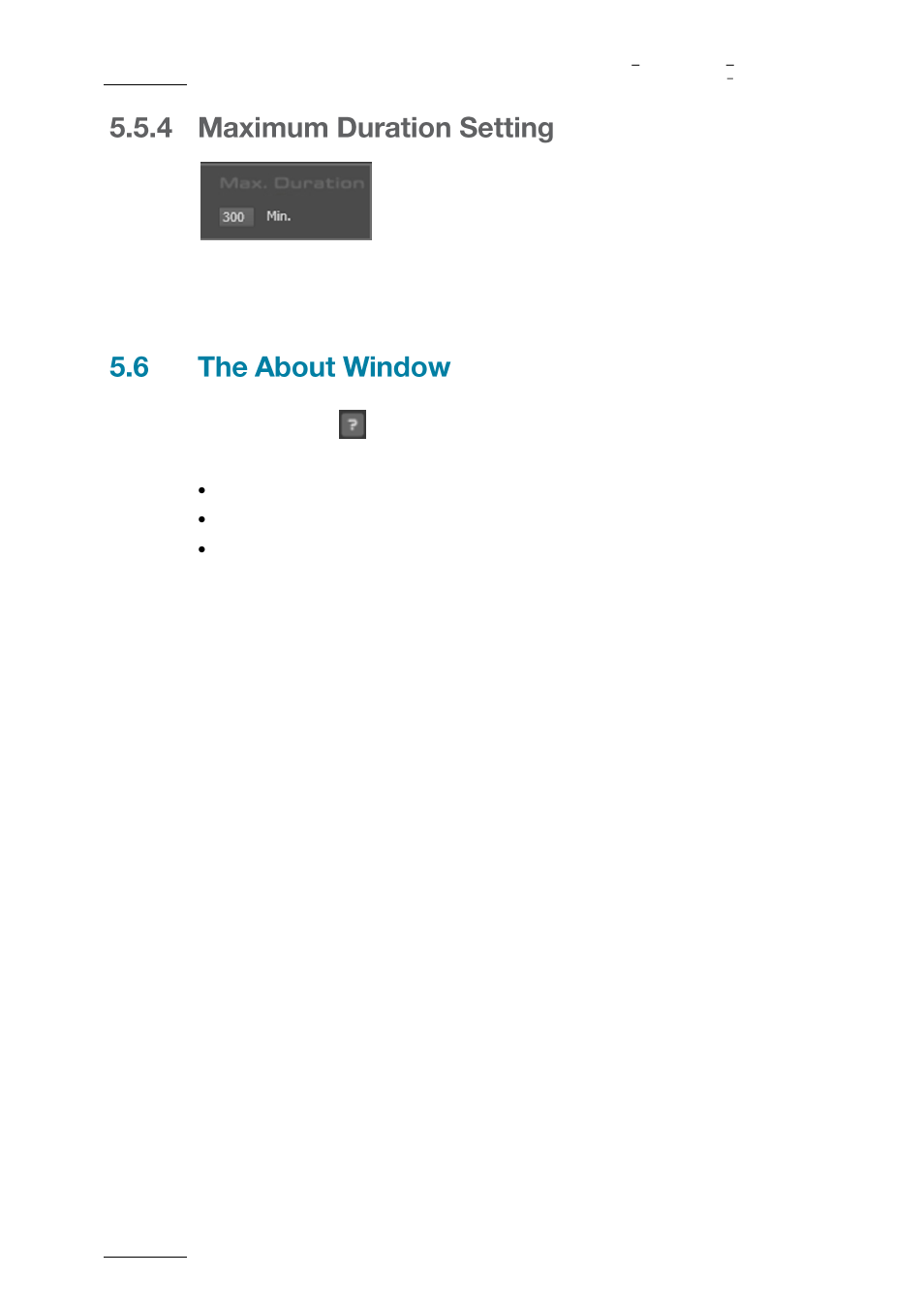 Maximum duration setting, The about window | EVS XFLY Streamer Version 1.03 - September 2013 User Manual User Manual | Page 20 / 26