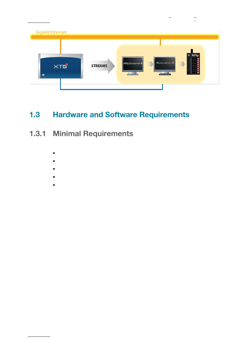 Hardware and software requirements, Minimal requirements | EVS XFLY Streamer Version 1.03 - September 2013 User Manual User Manual | Page 6 / 26