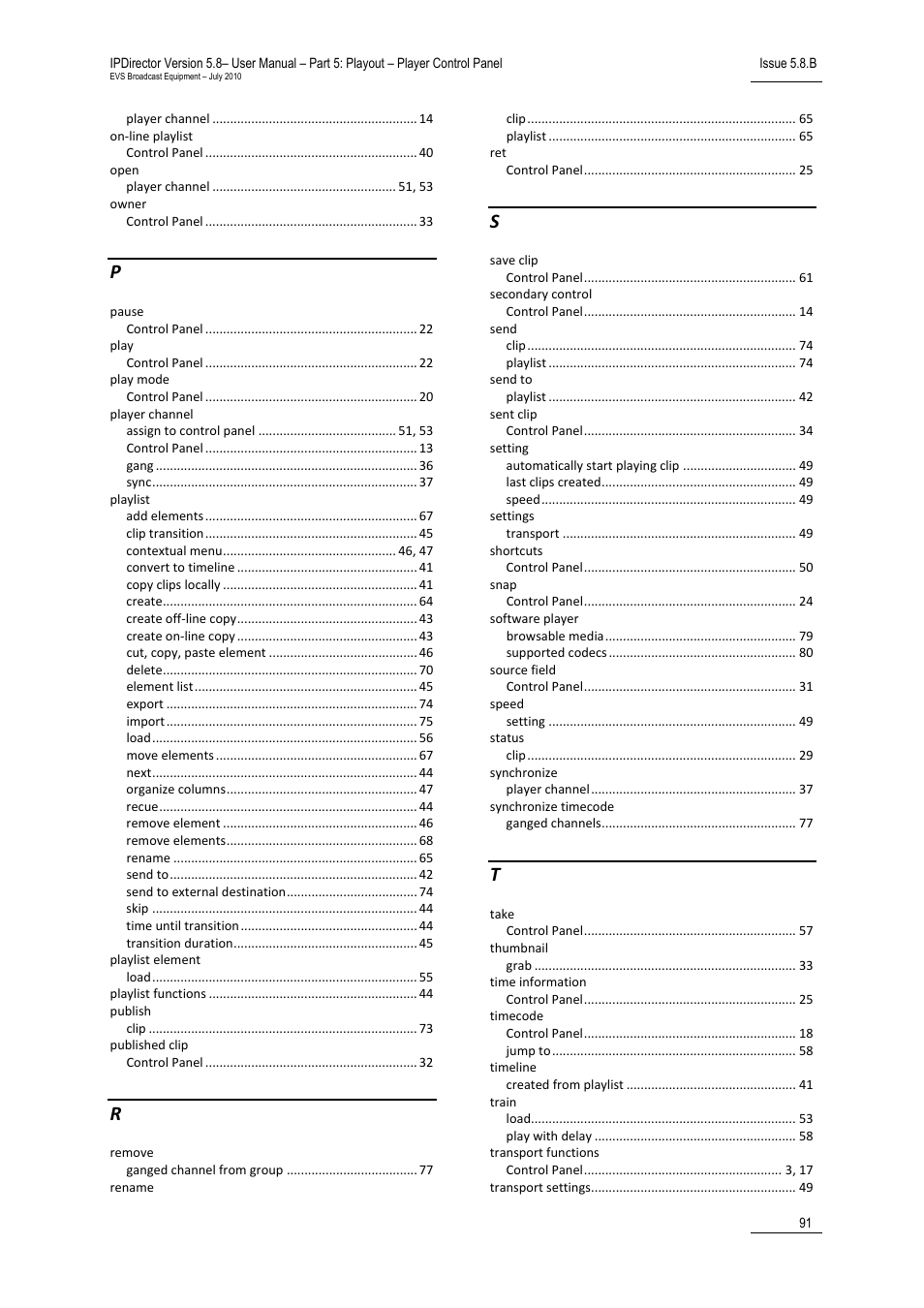 EVS IPDirector Version 5.8 - July 2010 Part 5 User's Manual User Manual | Page 100 / 102