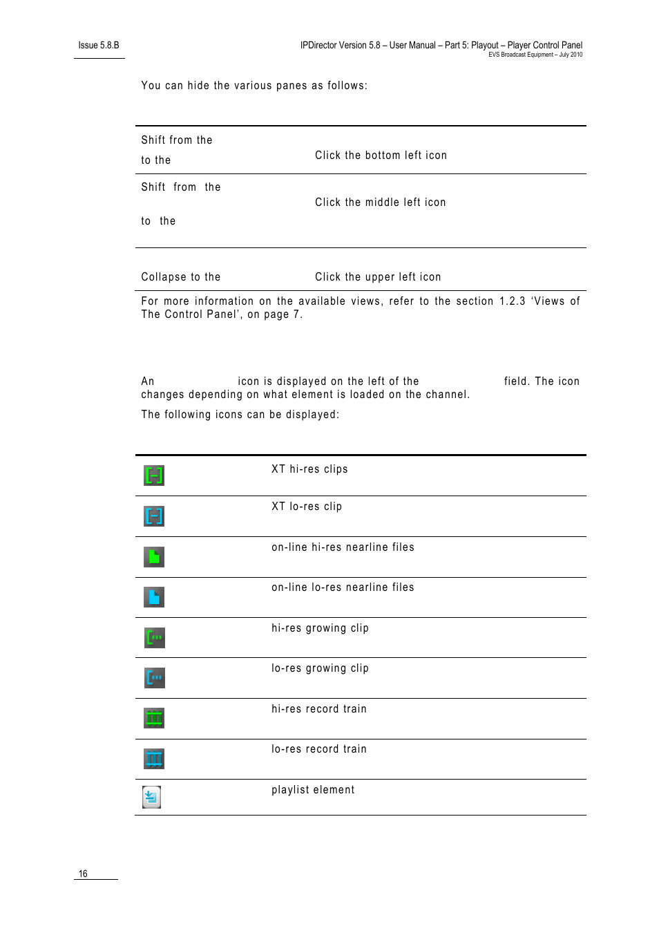 Element type icon | EVS IPDirector Version 5.8 - July 2010 Part 5 User's Manual User Manual | Page 25 / 102