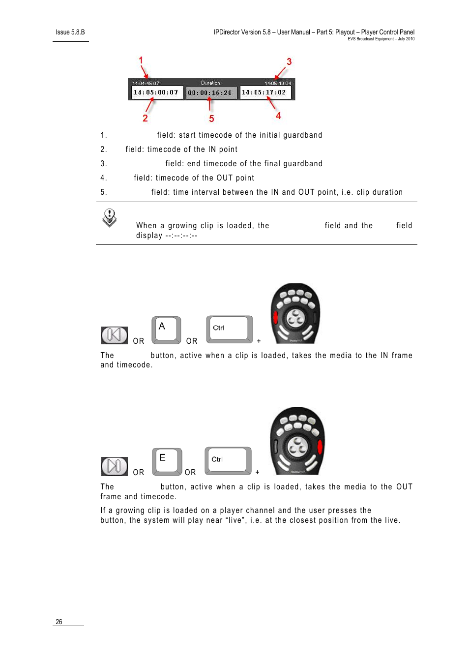 Goto in button, Goto out button | EVS IPDirector Version 5.8 - July 2010 Part 5 User's Manual User Manual | Page 35 / 102