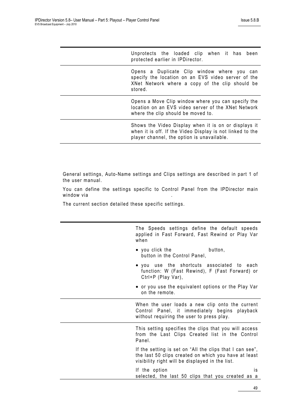 12 settings, Settings, 12 ‘settings’ pr | 12 ‘settings, 49 fo, 12 s, Ettings | EVS IPDirector Version 5.8 - July 2010 Part 5 User's Manual User Manual | Page 58 / 102