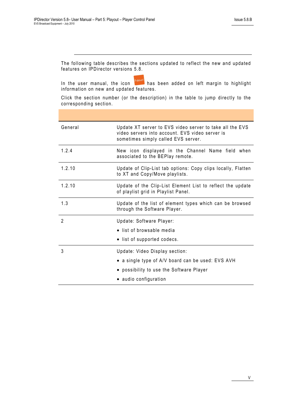 What’s new | EVS IPDirector Version 5.8 - July 2010 Part 5 User's Manual User Manual | Page 6 / 102