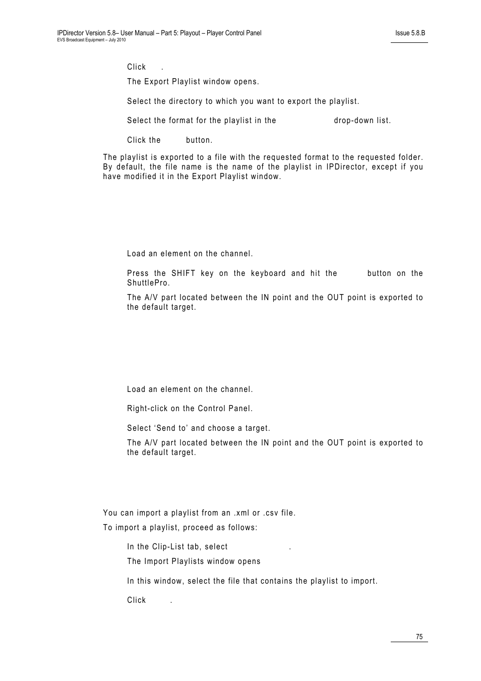 7 how to import a playlist, How to import a playlist, 7 ‘how to import a playlist | EVS IPDirector Version 5.8 - July 2010 Part 5 User's Manual User Manual | Page 84 / 102