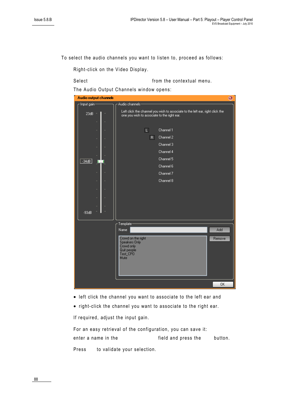 5 audio configuration, Audio configuration | EVS IPDirector Version 5.8 - July 2010 Part 5 User's Manual User Manual | Page 97 / 102