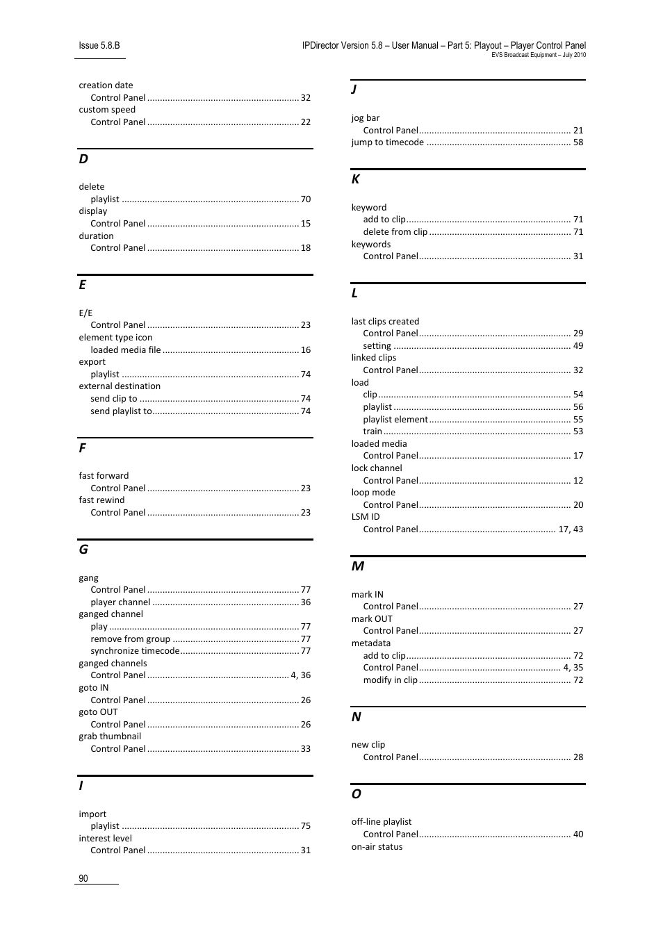 EVS IPDirector Version 5.8 - July 2010 Part 5 User's Manual User Manual | Page 99 / 102