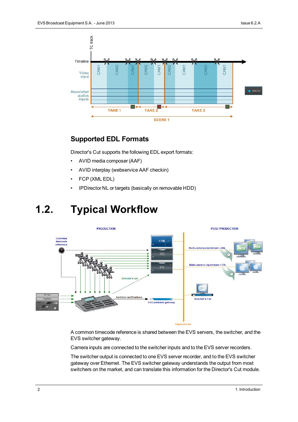 Typical workflow, Supported edl formats | EVS IPDirector Version 6.2 - June 2013 DIRECTOR’S CUT User Manual User Manual | Page 10 / 34