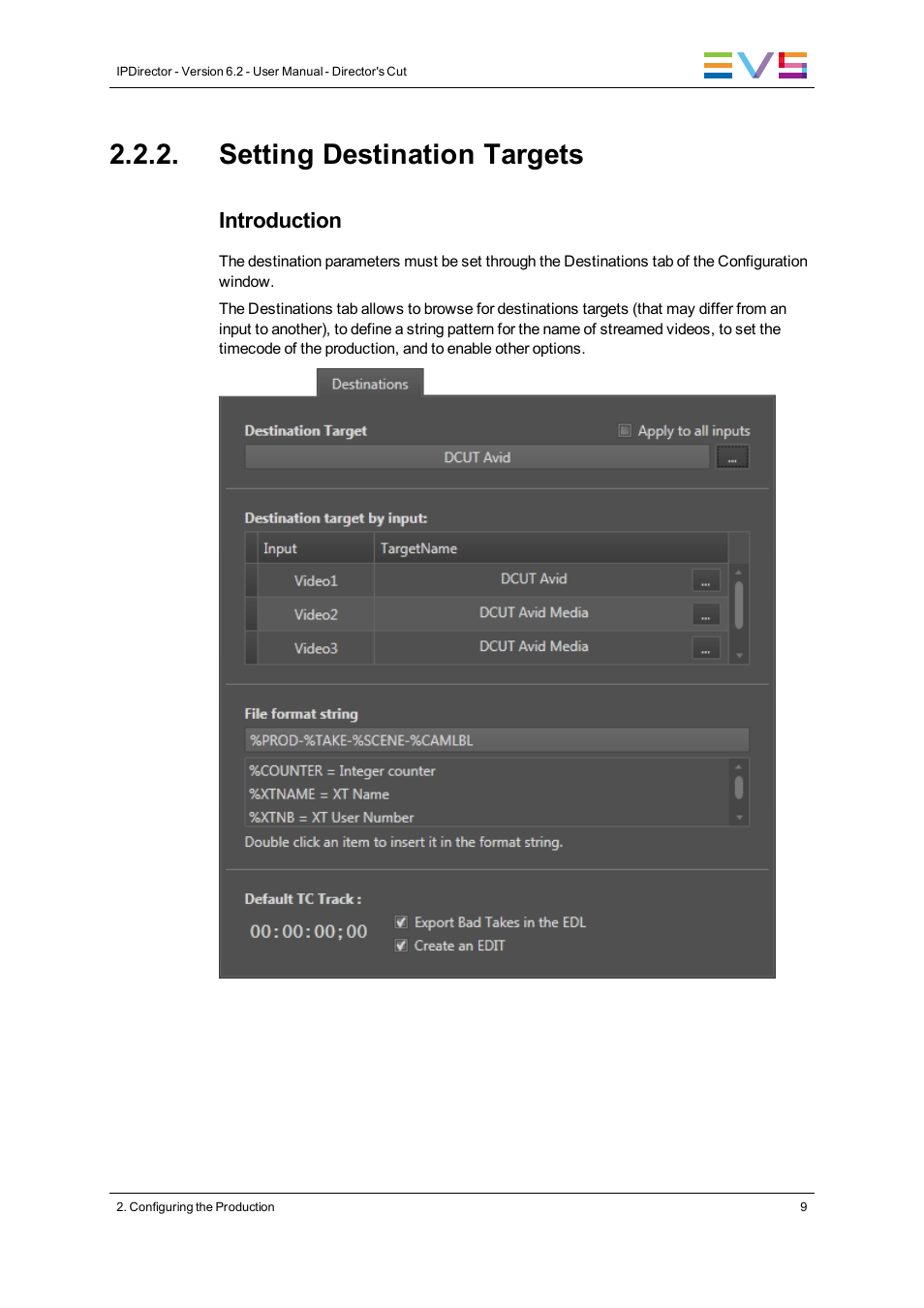 Setting destination targets, Introduction | EVS IPDirector Version 6.2 - June 2013 DIRECTOR’S CUT User Manual User Manual | Page 17 / 34