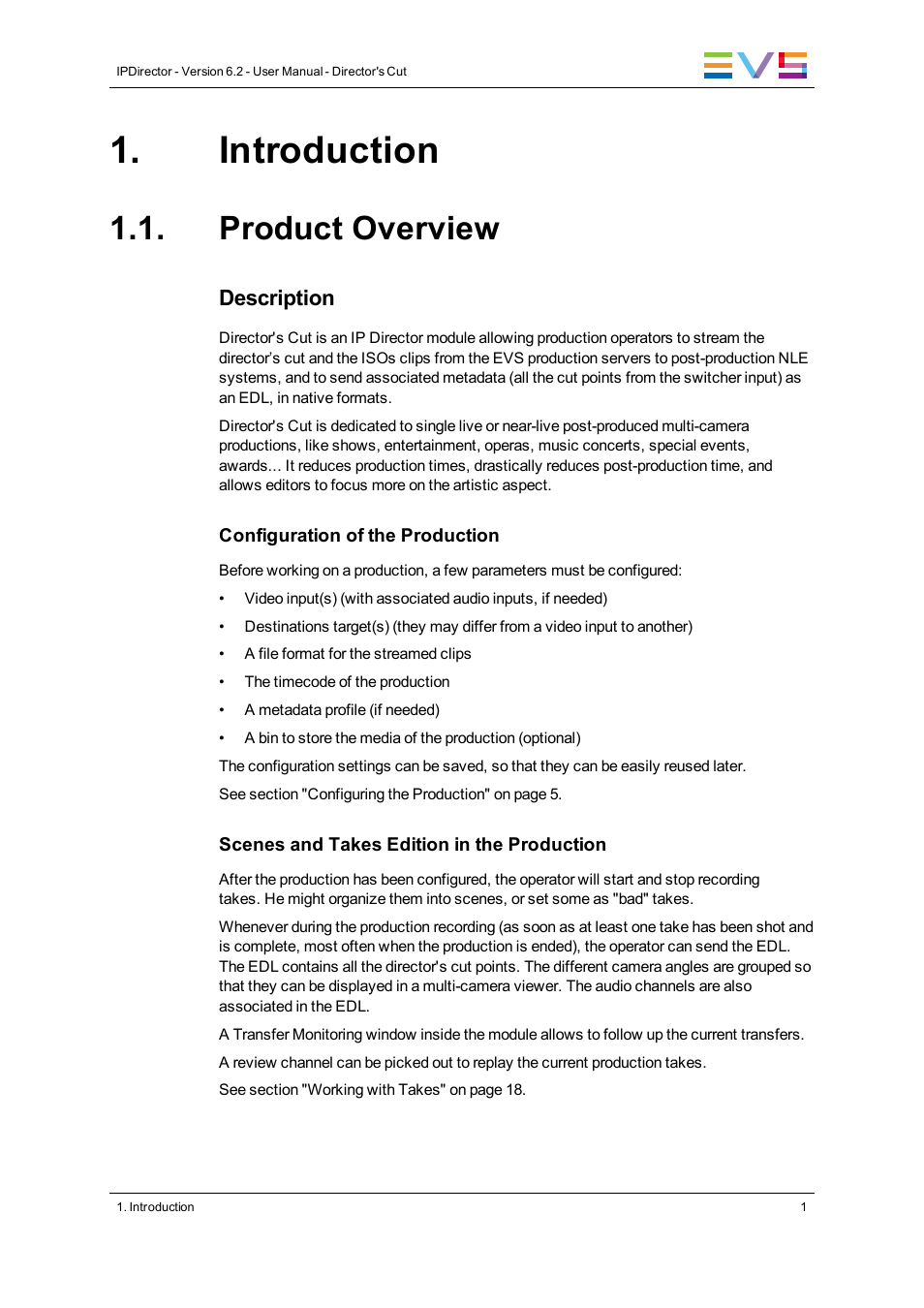 Introduction, Product overview, Description | EVS IPDirector Version 6.2 - June 2013 DIRECTOR’S CUT User Manual User Manual | Page 9 / 34