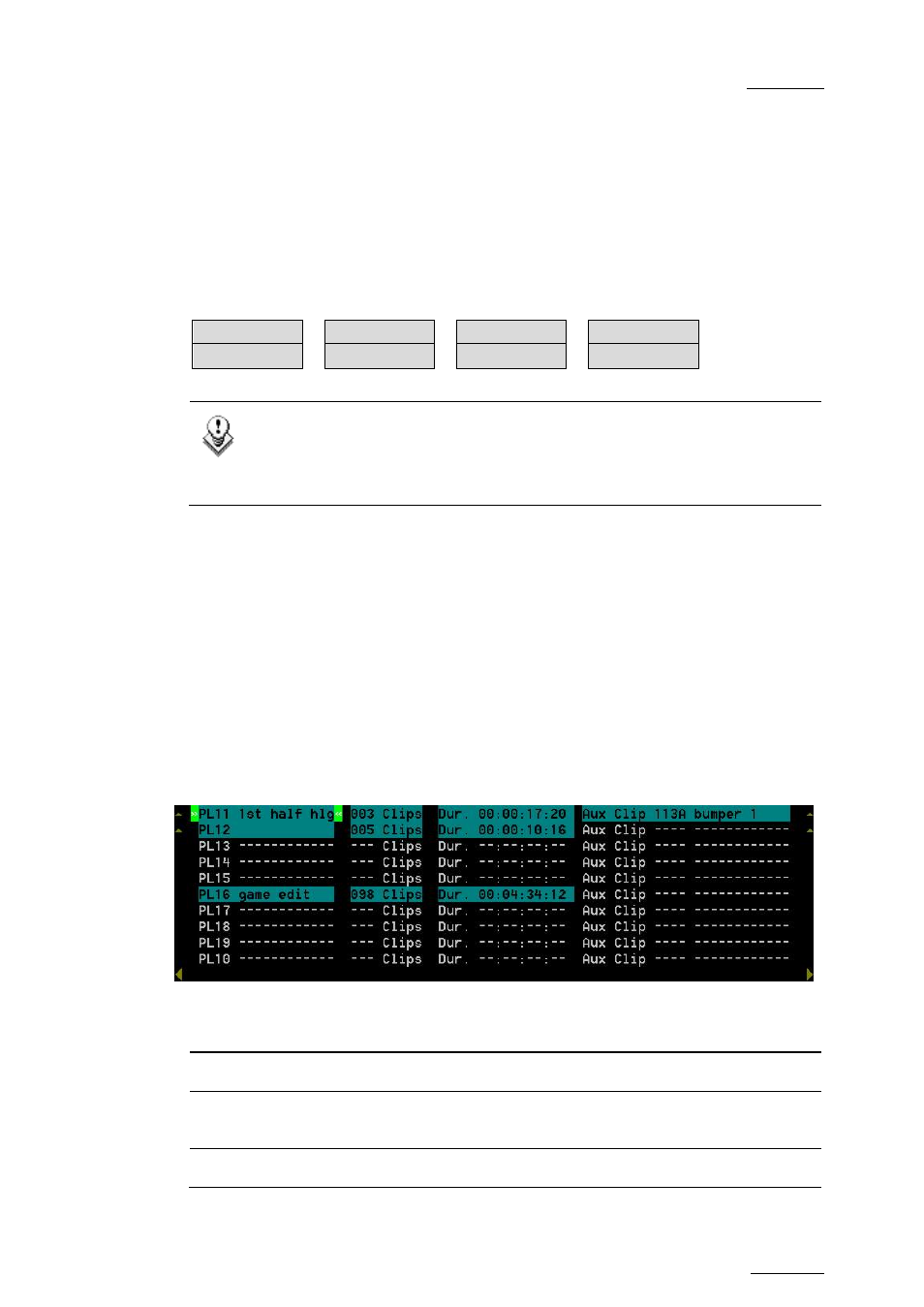 3 accessing the playlist playout mode, 3 playlist display on the vga, 1 vga playlist bank screen | Accessing the playlist playout mode, Playlist display on the vga, Vga playlist bank screen, 1 vga, Ccessing the, Laylist, Layout | EVS MulticamLSM Version 10.04 - January 2011 Operating Manual User Manual | Page 101 / 201