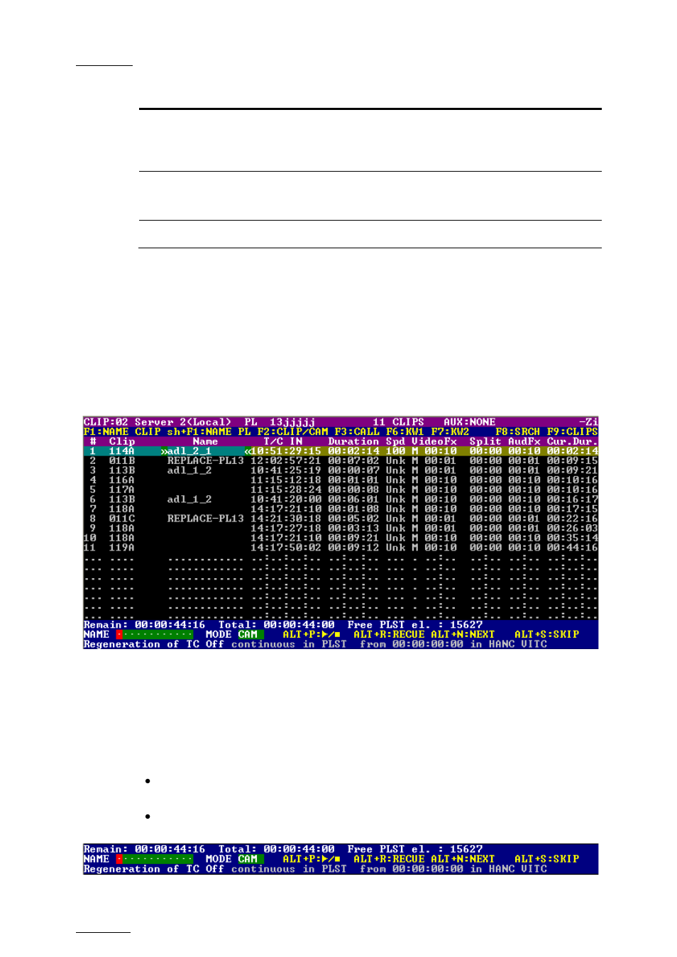 2 vga playlist screen, Introduction, Display depending on the load playlist setting | Vga playlist screen, 2 vga, Laylist, Creen | EVS MulticamLSM Version 10.04 - January 2011 Operating Manual User Manual | Page 102 / 201