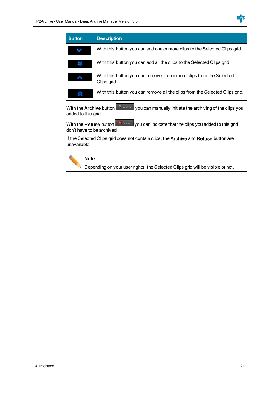 EVS IP2Archive Deep Archive Manager Version 3.0 - October 2012 User Manual User Manual | Page 28 / 111