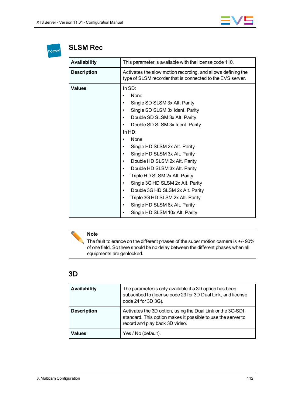 Slsm rec setting, Slsm rec | EVS XT3 Version 11.01 - November 2012 Configuration Manual User Manual | Page 122 / 254